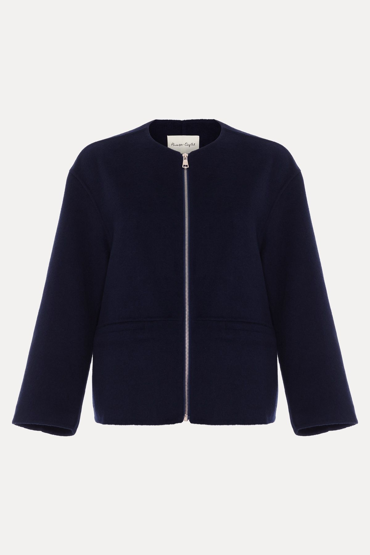 Phase Eight Georgie Wool Round-Neck Boxy Jacket