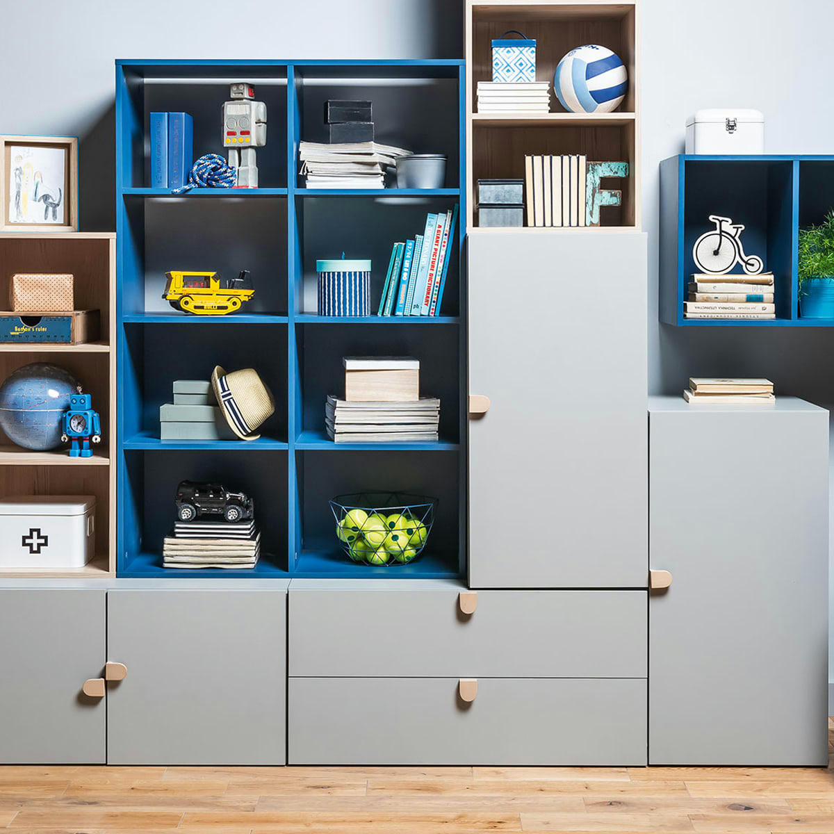 STIGE - Commode 2 tiroirs gris