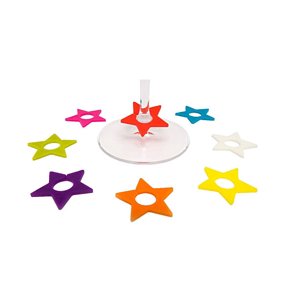 Lot de 8 marqueurs de verre star Multicolore - Tag par Koala