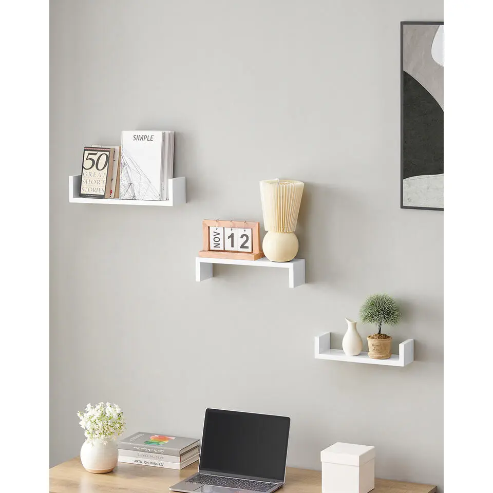 Wandplankset Bogey - Kleine, middelgrote en grote wandplank - Wit