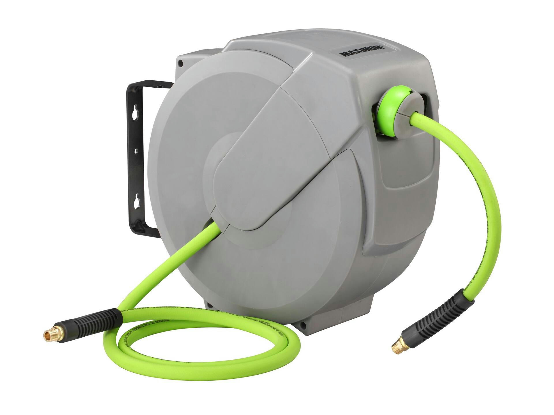 MAXIMUM Air Hose Reel with Hybrid Hose, 50-ft