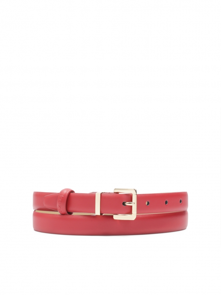 Red narrow belt in minimalist style