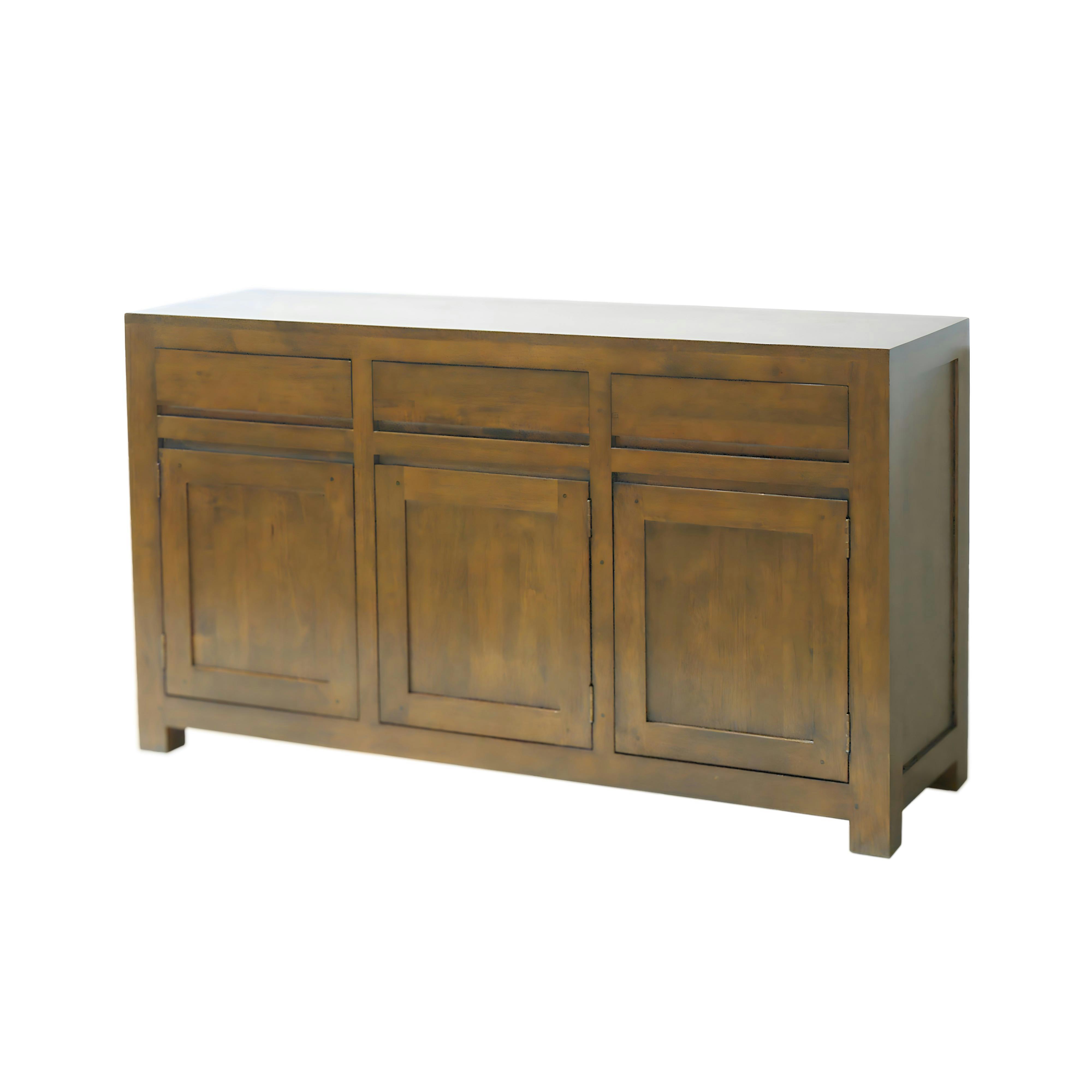 Buffet Hévéa 3 portes, 3 tiroirs 150x45x85cm OLGA