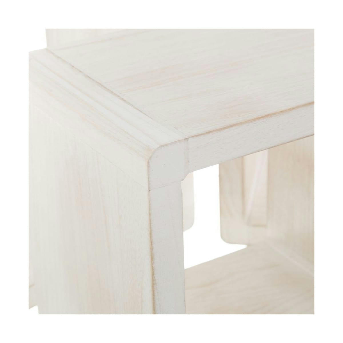 - Set de 3 Étagères Murales en Bois Blanchi - 38x38x20cm