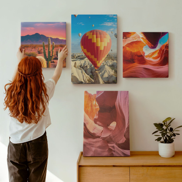 Obraz canvas 4 częściowy Pustynia balon |40x40, 40x60| Wallfluent