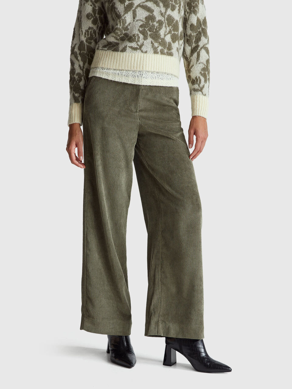 Flared corduroy trousers
