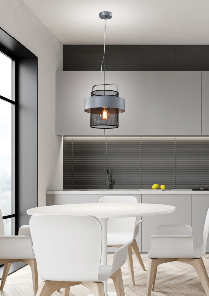Lampa wisząca czarno-srebrna FIBA 1xE27x40W wym: 100x30x30 cm Candellux