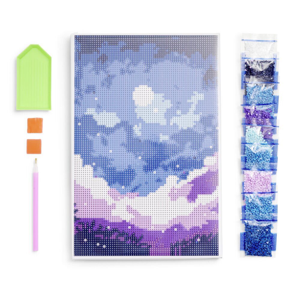 Kit créatif 13 pièces broderie diamants 21x29,7cm 3 modèles