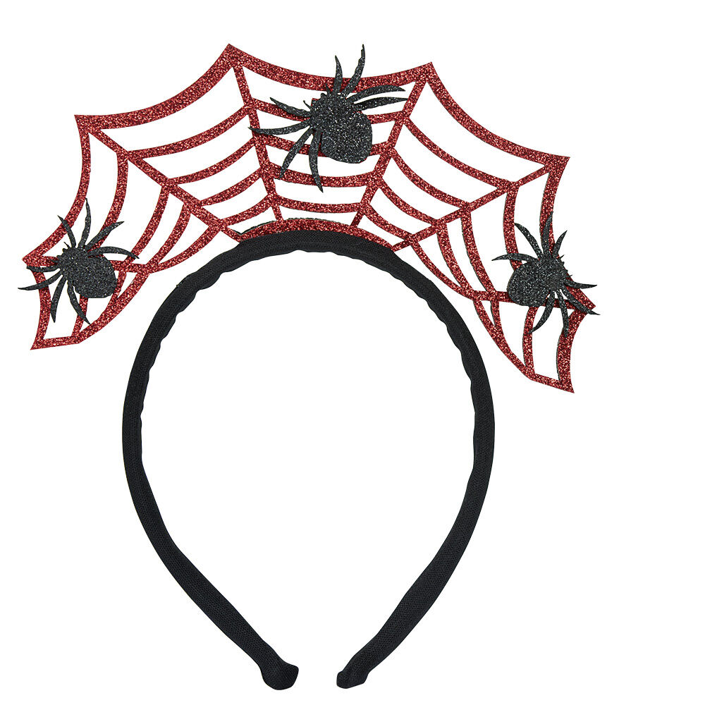 Serre tête enfant Halloween toile avec araignées
