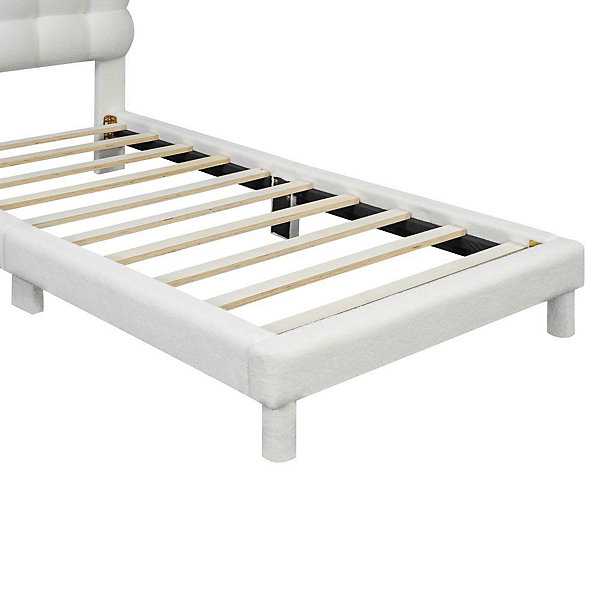 Lit Plat 90x200cm Tête Réglable 3 Positions Rose Blanc Blackcolors