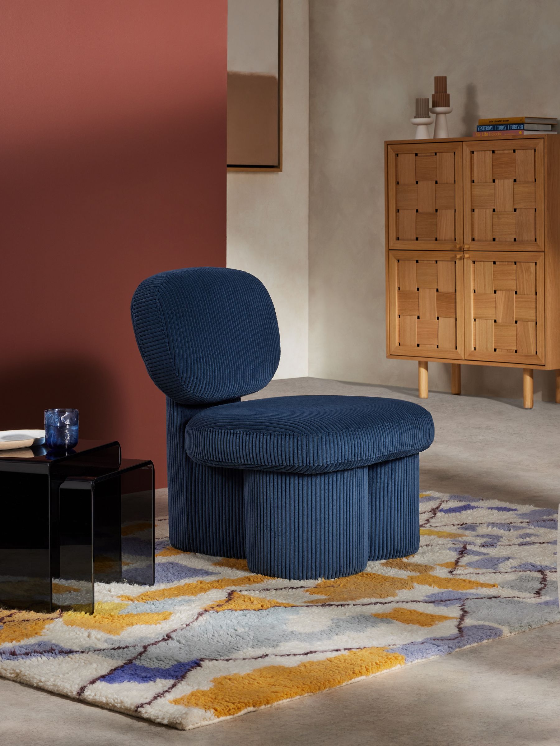Thea Accent Chair in Steel Blue