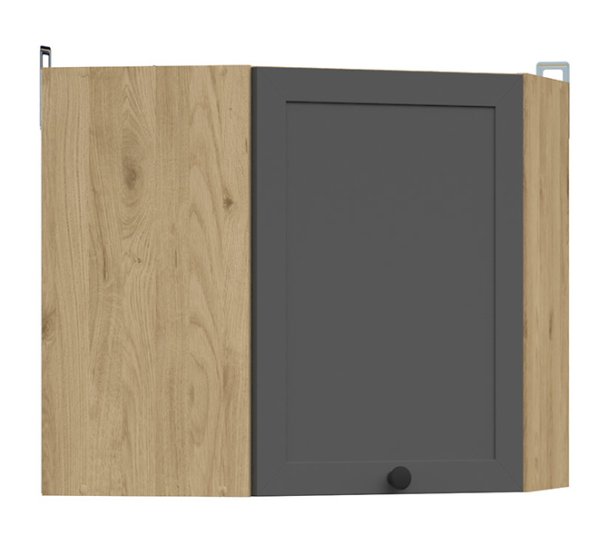 Szafka kuchenna górna Junona Line 60 cm narożna lewa/prawa dąb bernstein/grafit