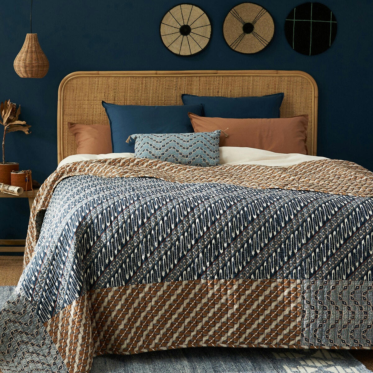 Couvre-lit Kantha coton lavé, Midako
