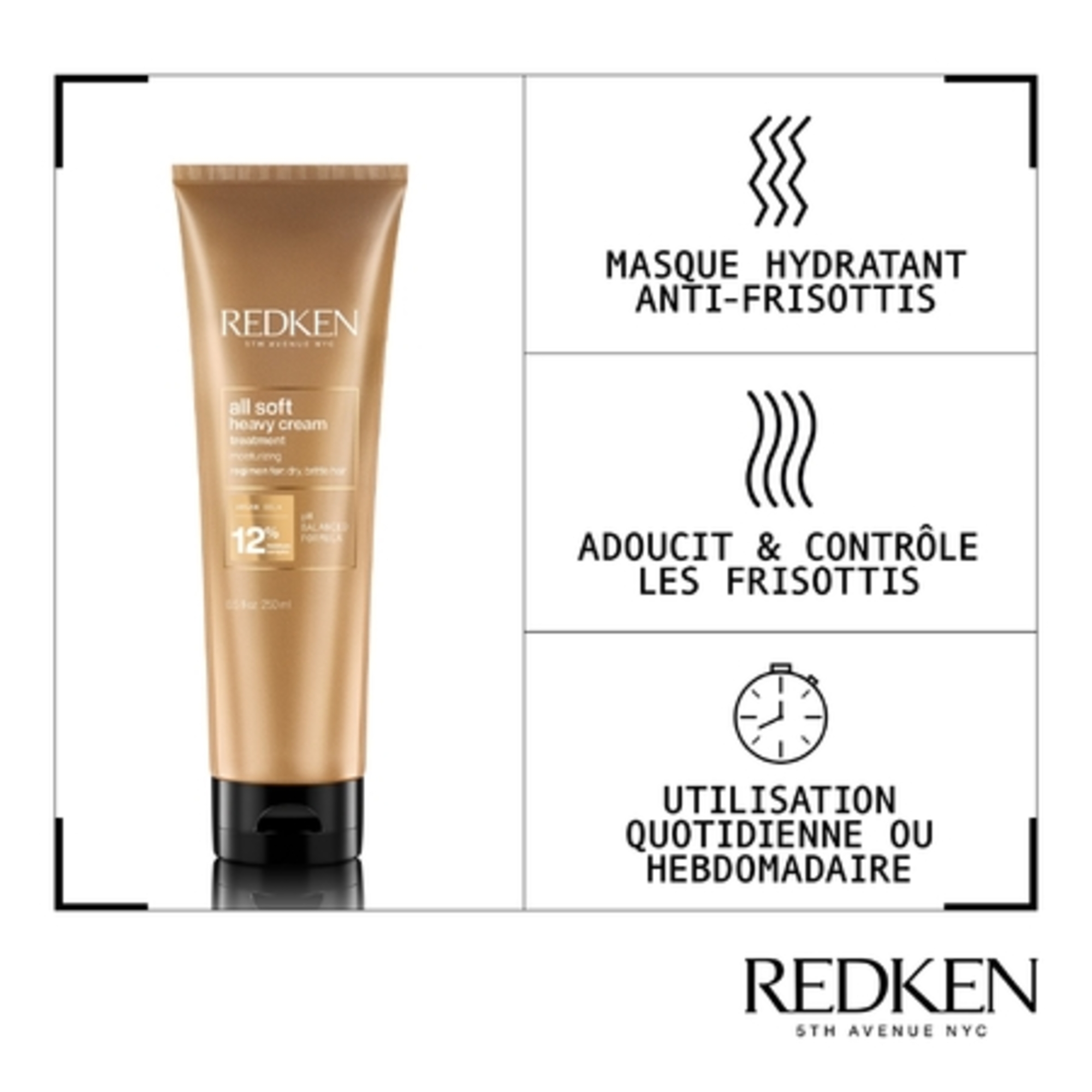 ALL SOFTMasque hydratant cheveux secs et rêches