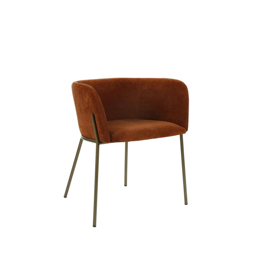 POLKA - Fauteuil de table en velours pieds métal noir