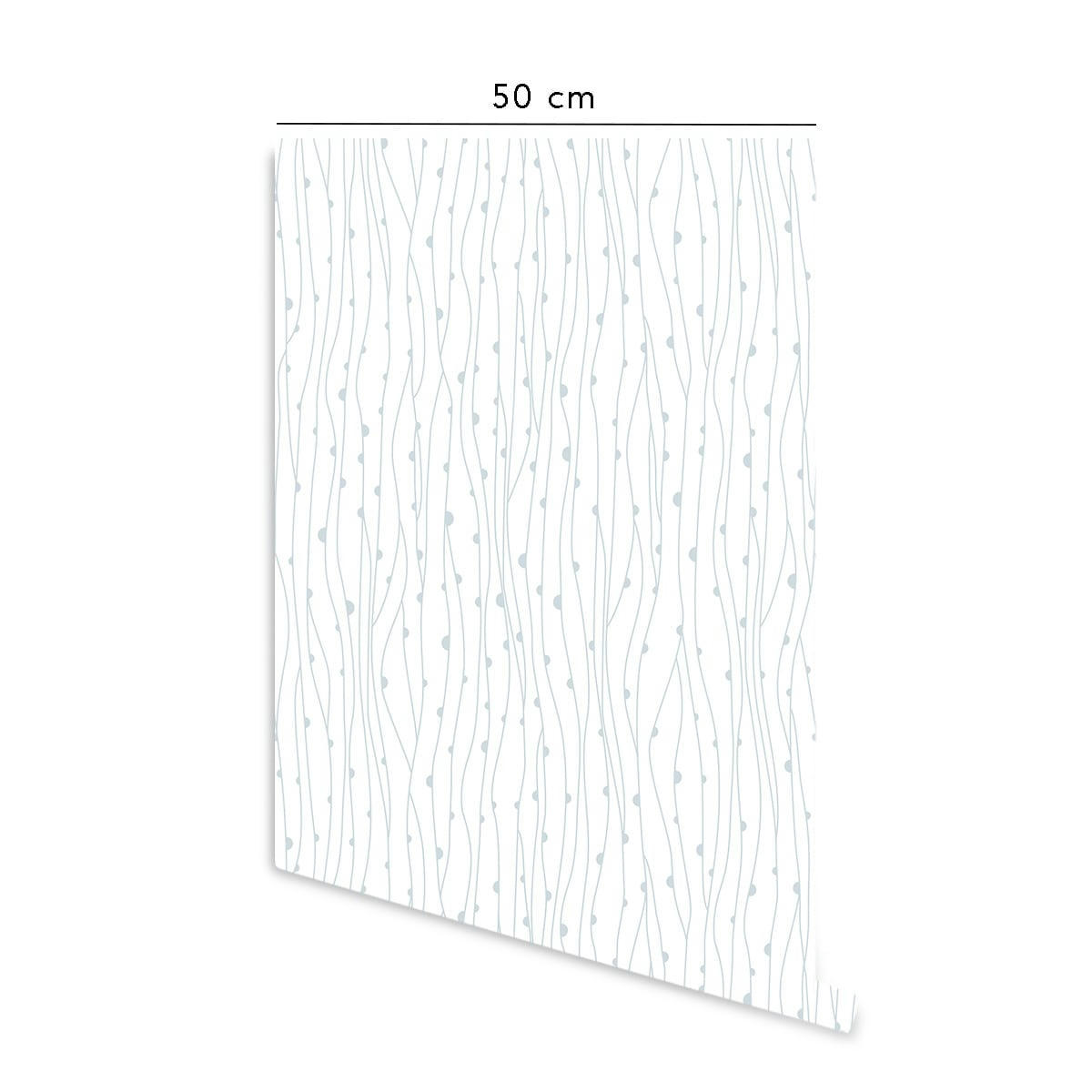 NATURE - Papier peint vinyle adhésif nature poudre bleu 50x300 cm