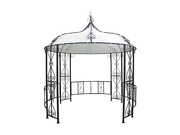 Kiosque de jardin en métal façon fer forgé D300 x H305 cm - Noir - TILCARA