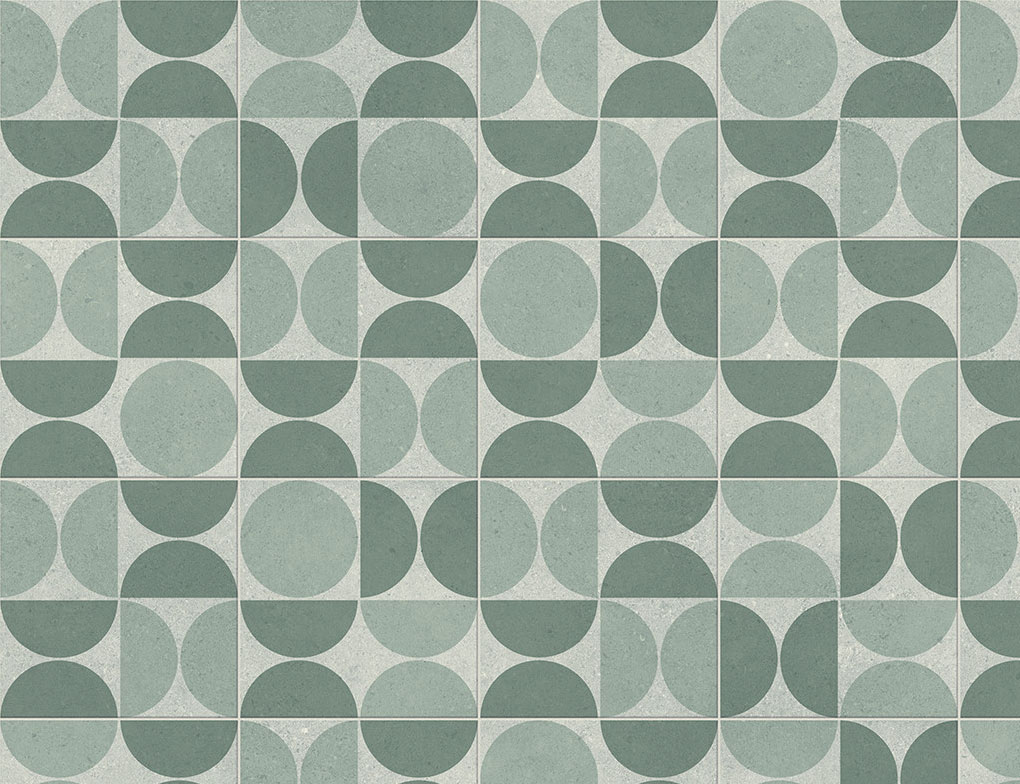 PVC Calypso Tile Grau, Grün