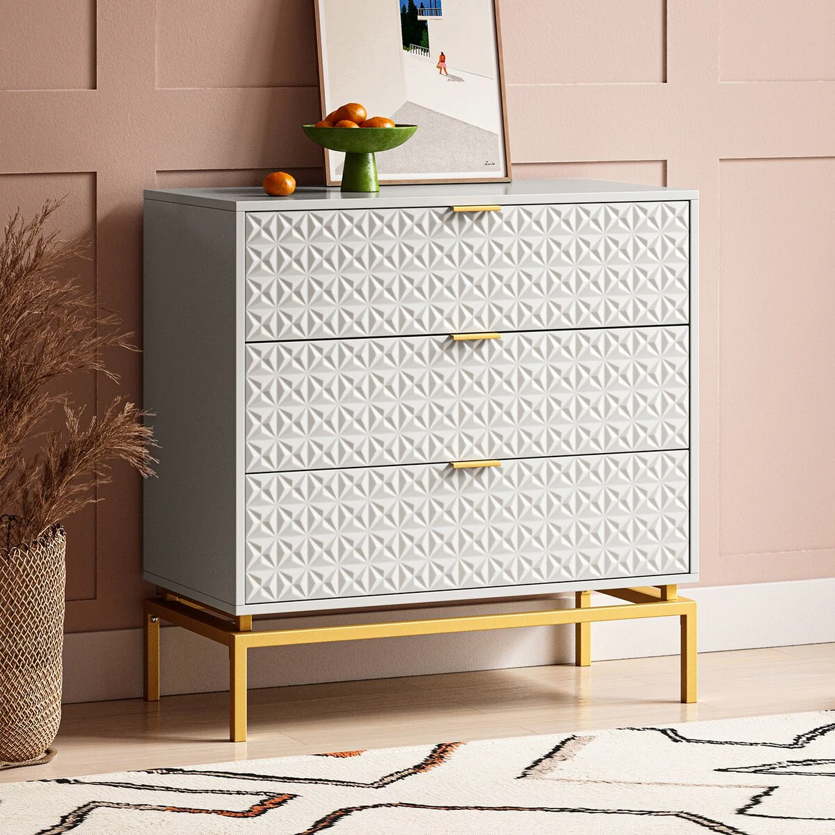 Volkard 31 Mid-century Storage Cabinet with a Metal Base by HULALA HOME