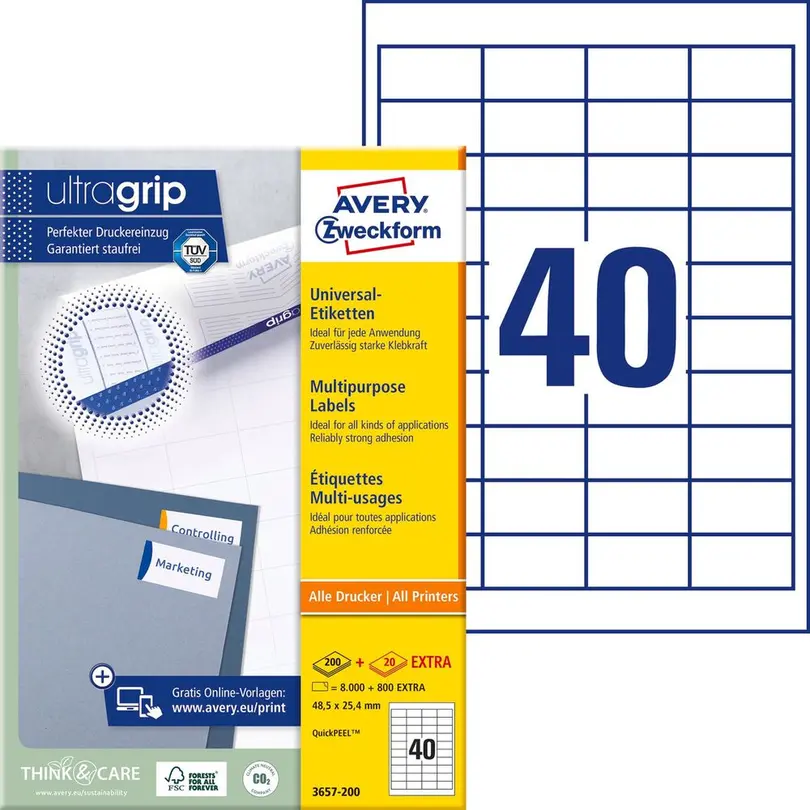 Etiketten 100er-Set Universal-Etiketten