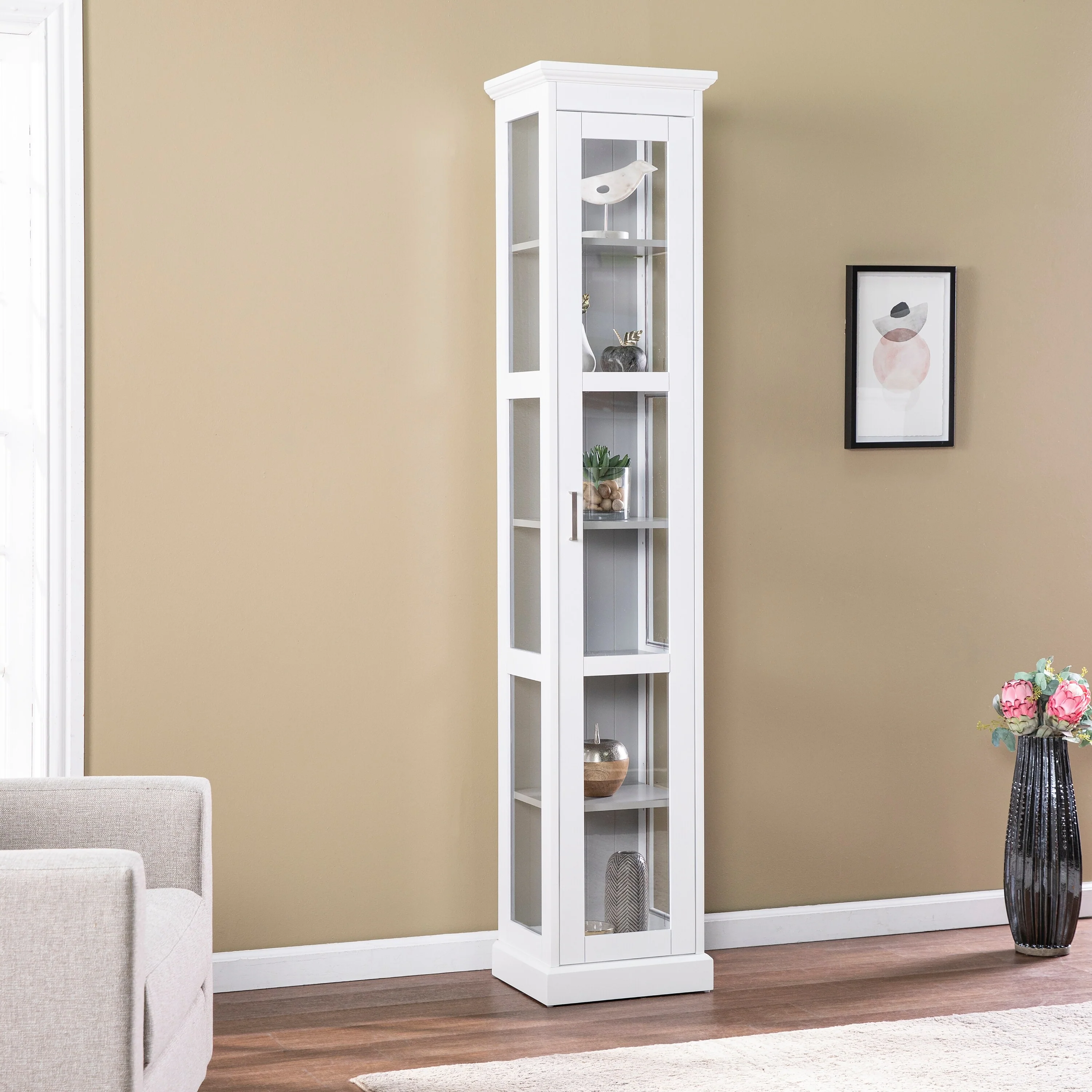 SEI Furniture Balcom Transitional Gray Wood Curio