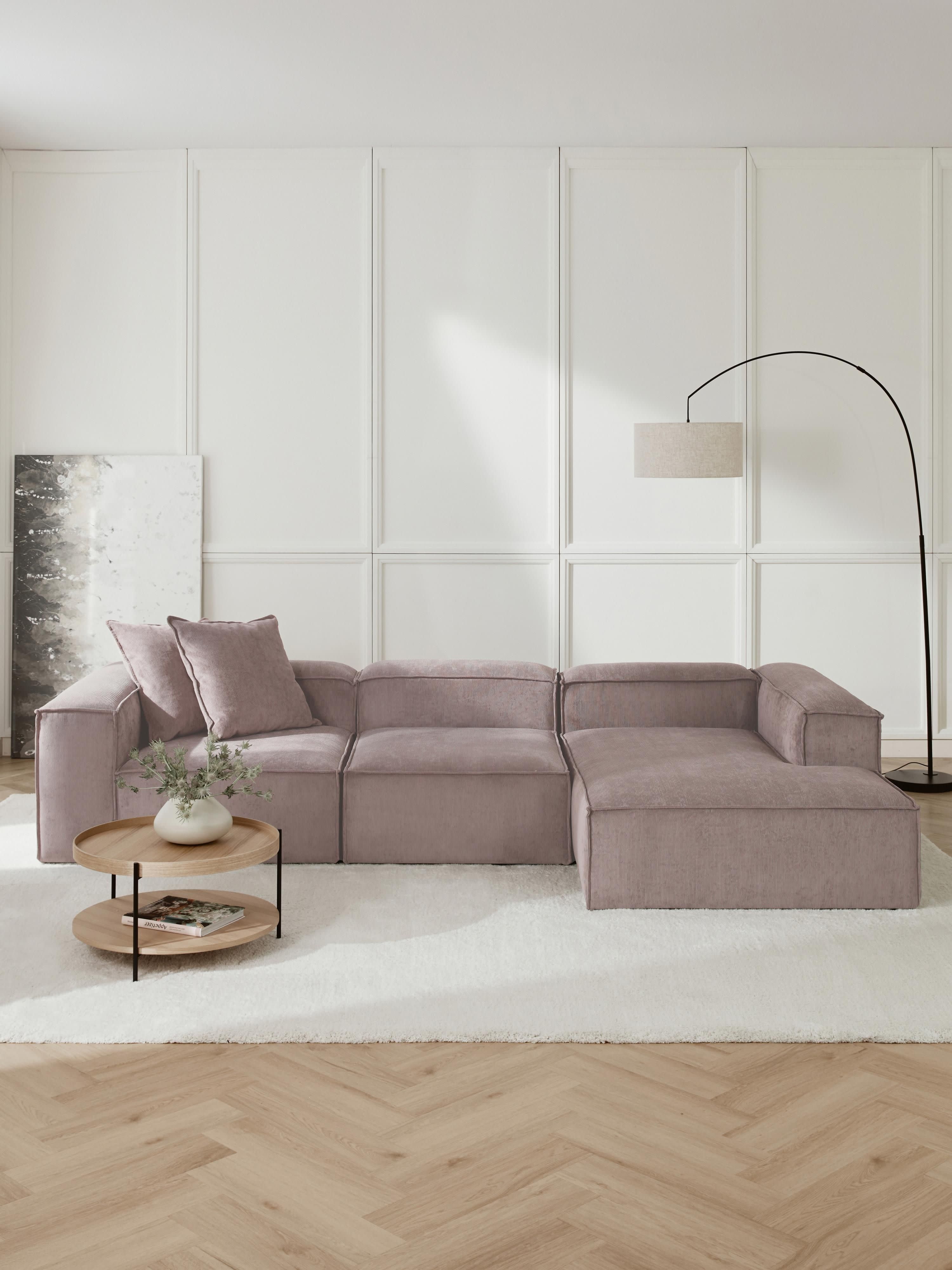 Modulares Ecksofa Lennon (4-Sitzer) aus Cord