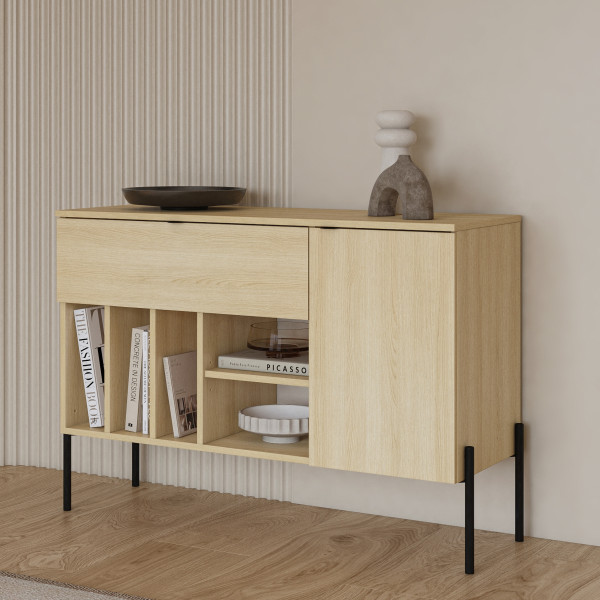Komoda 105 cm z szufladą do salonu ORE dąb lindberg