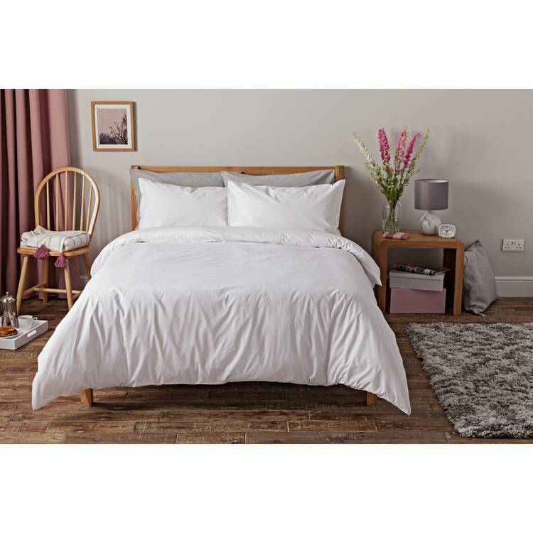 Habitat Pure Cotton 200TC White Bedding Set - Double