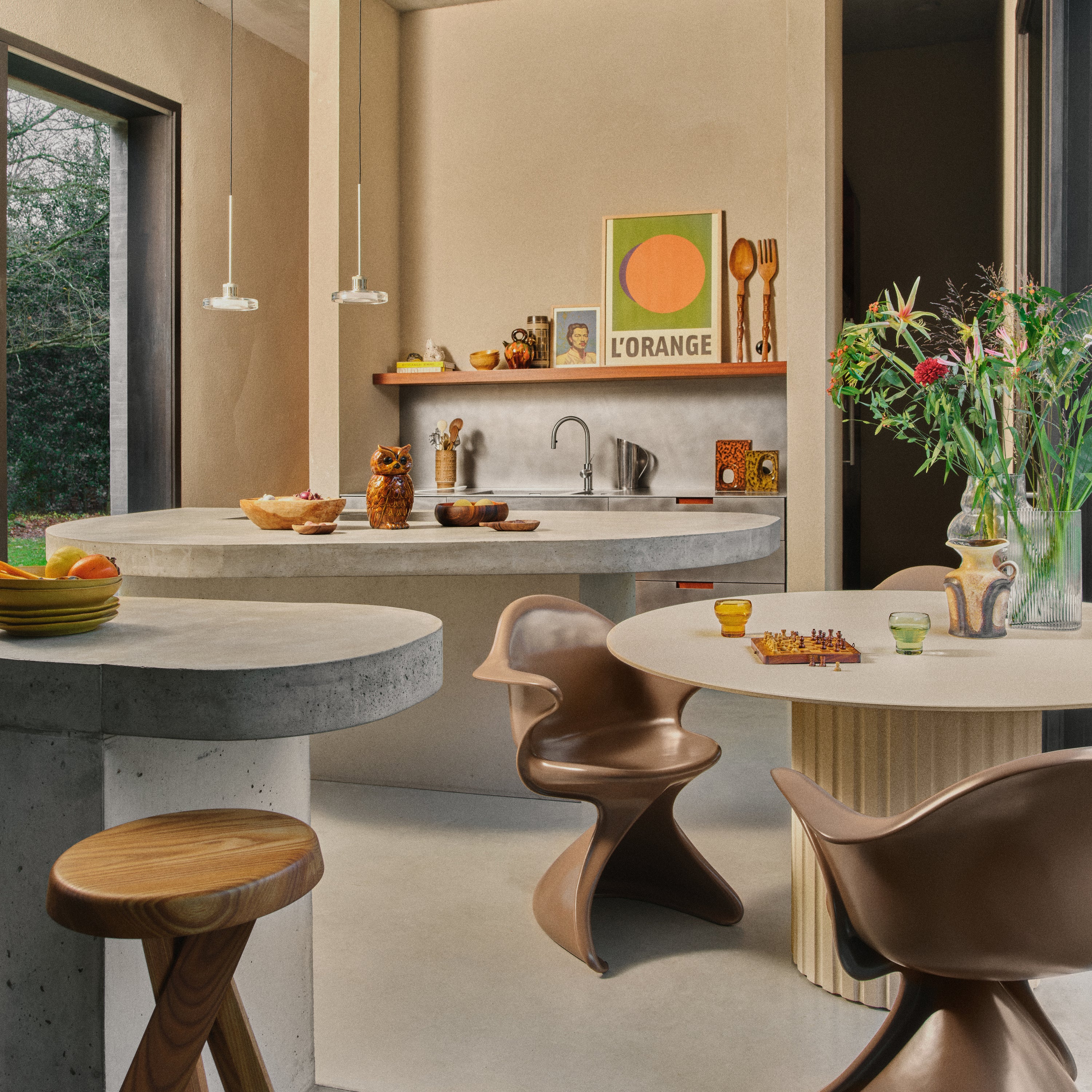 HKliving Pillar Eettafel - Ø 140 cm - Cream