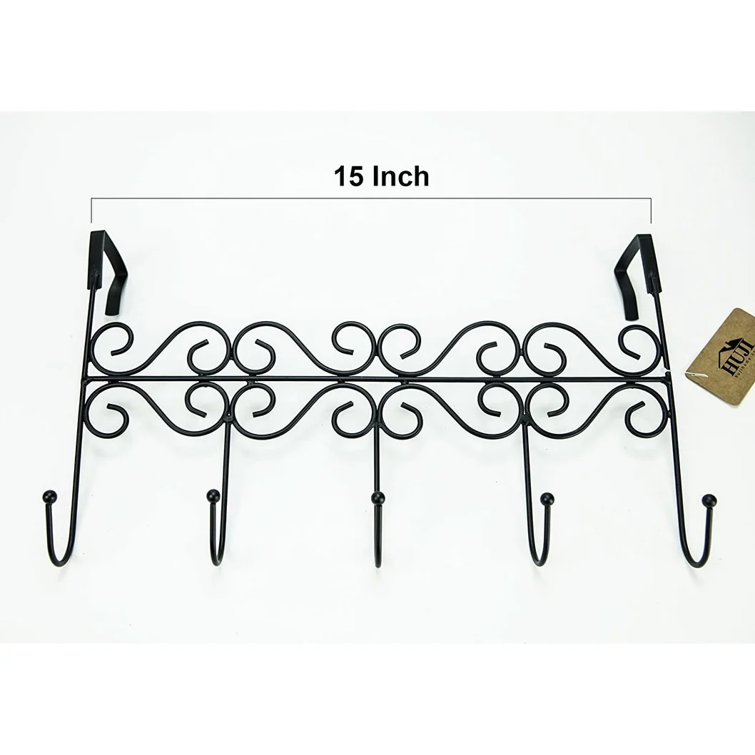 HUJI 5 Hook Over the door Wall Mounted Coat Rack