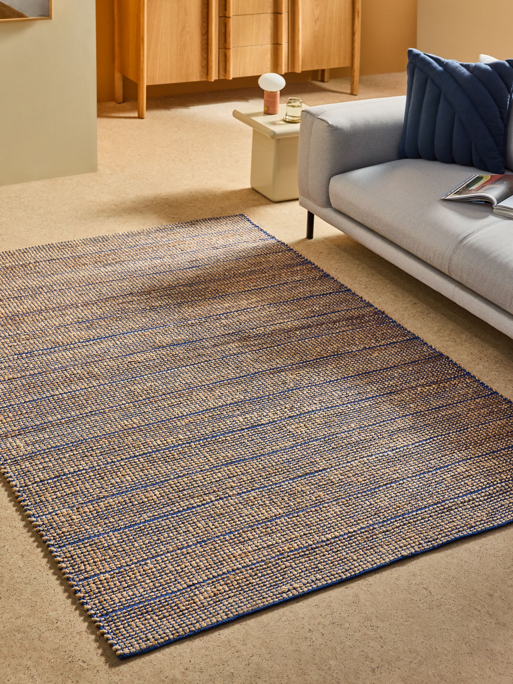 Hurley Woven Jute Rug in Blue