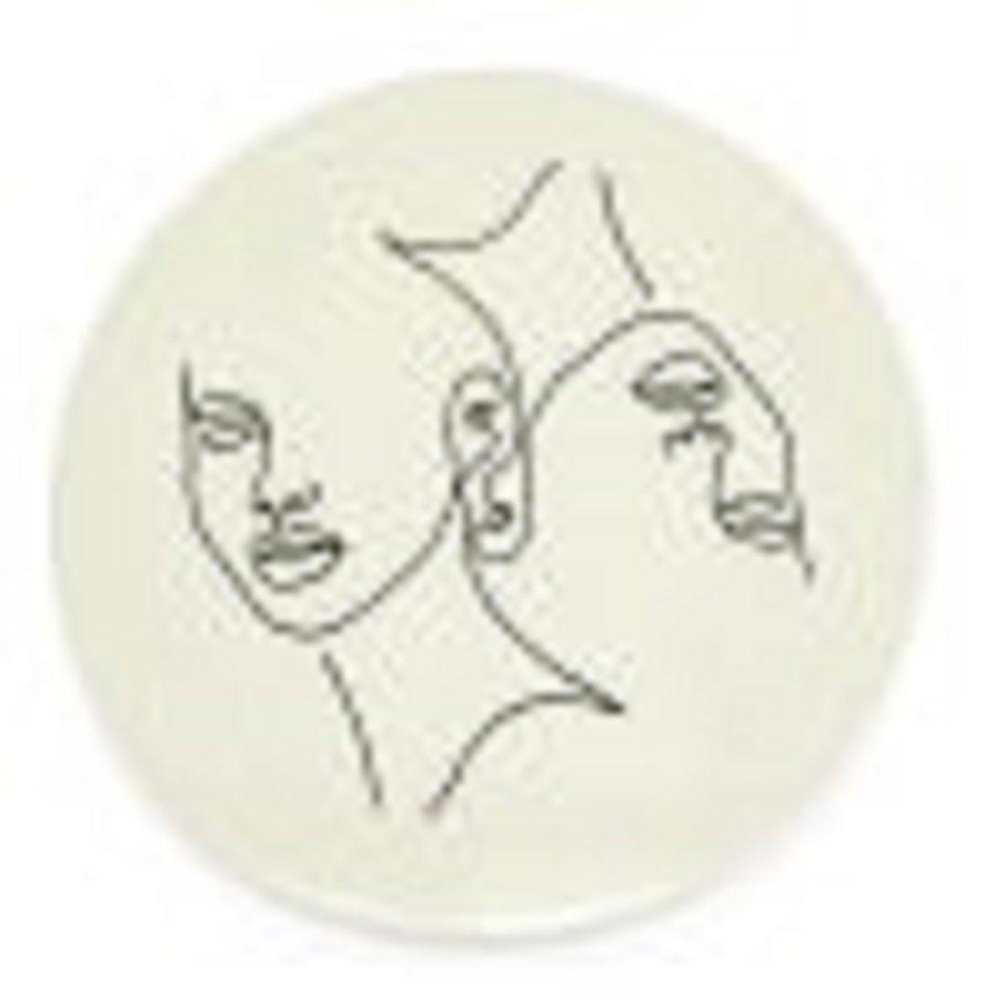 FurniLux Wanddeco Clay Abstract klein beige - 45x45x2 cm