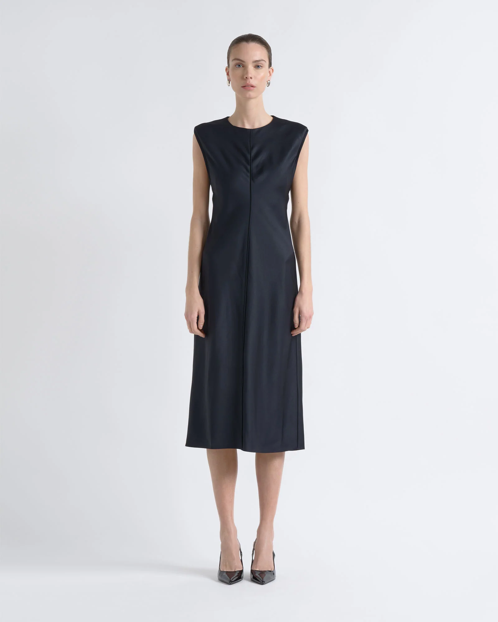 Satin Bias Midi Dress