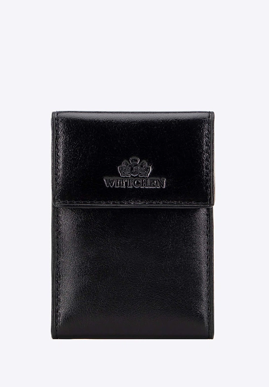 Etui na karty skórzane rozkładane czarne