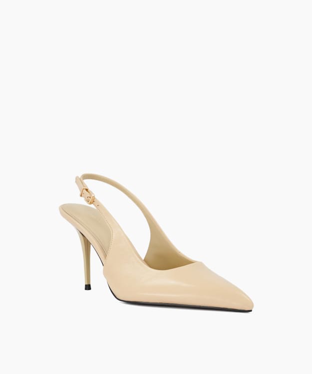 Cai Cream - Leather Slingback Court Shoes