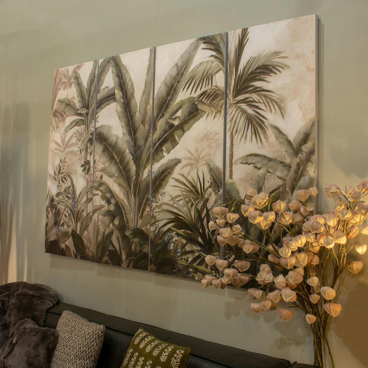 FERAL - Quadriptyque palmier 180x120cm