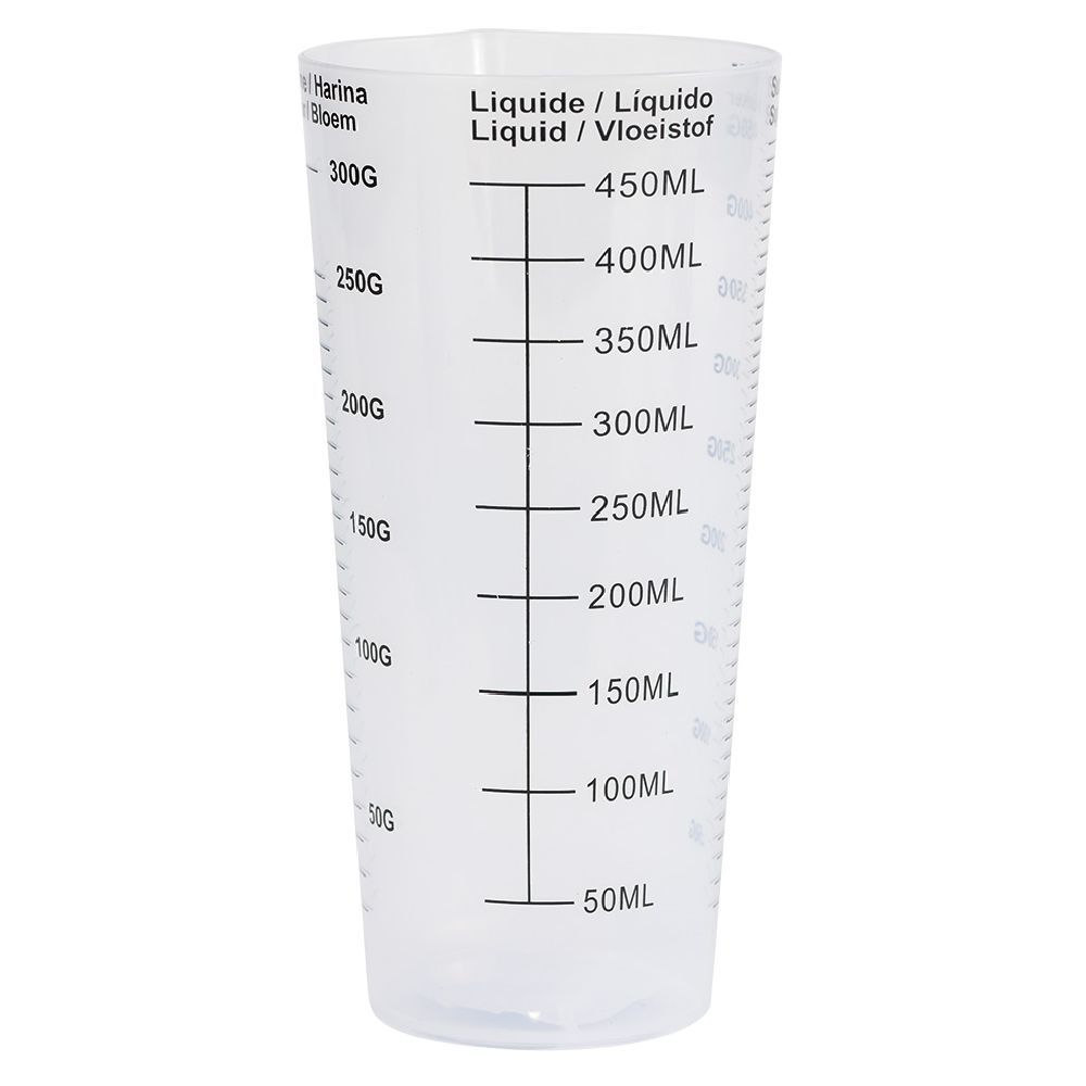 Verre doseur en plastique blanc