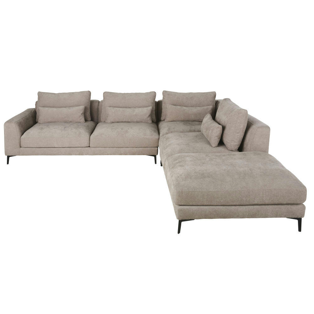 Portland - Canapé d'angle 6 places beige