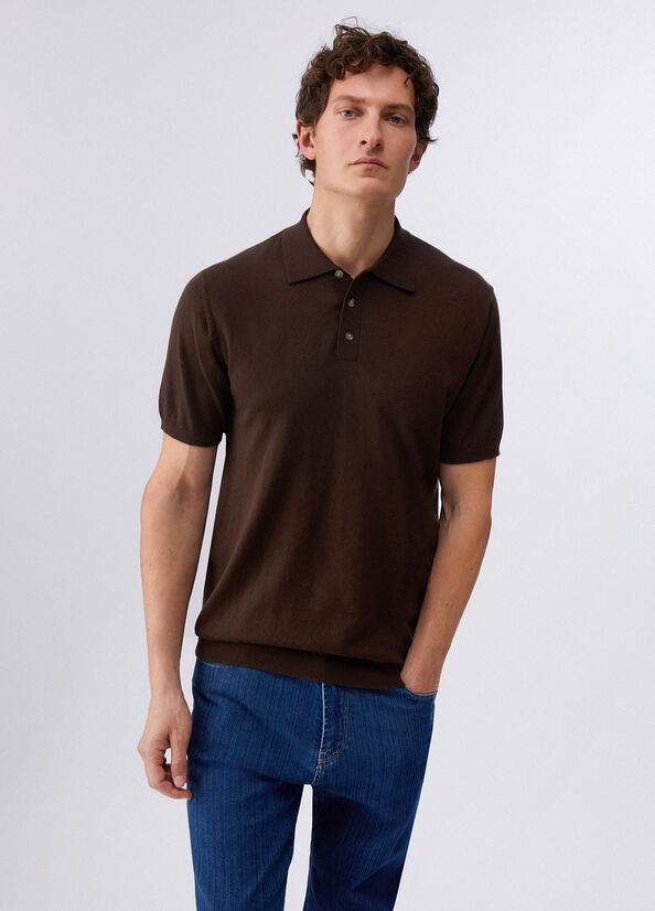 Polo in maglia misto seta
