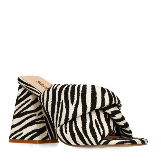 Zebra print muiltjes met hak