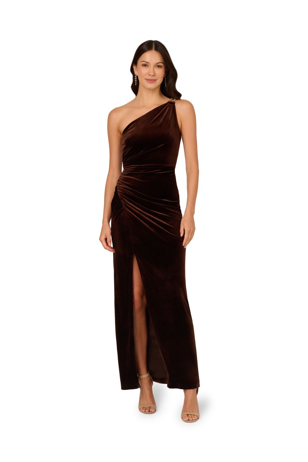 Adrianna Papell Velvet Column Gown