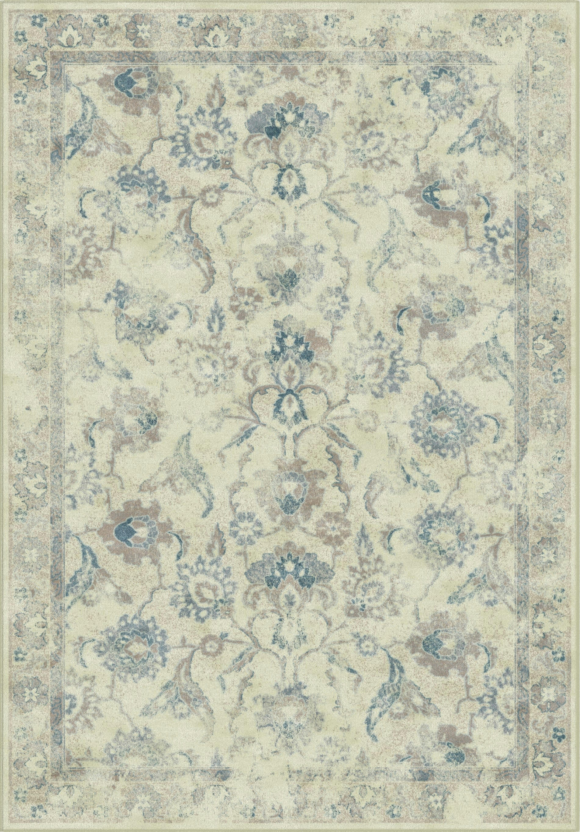 VINTAGE - Tapis de salon interieur en pierre & bleu, 160 x 229 cm