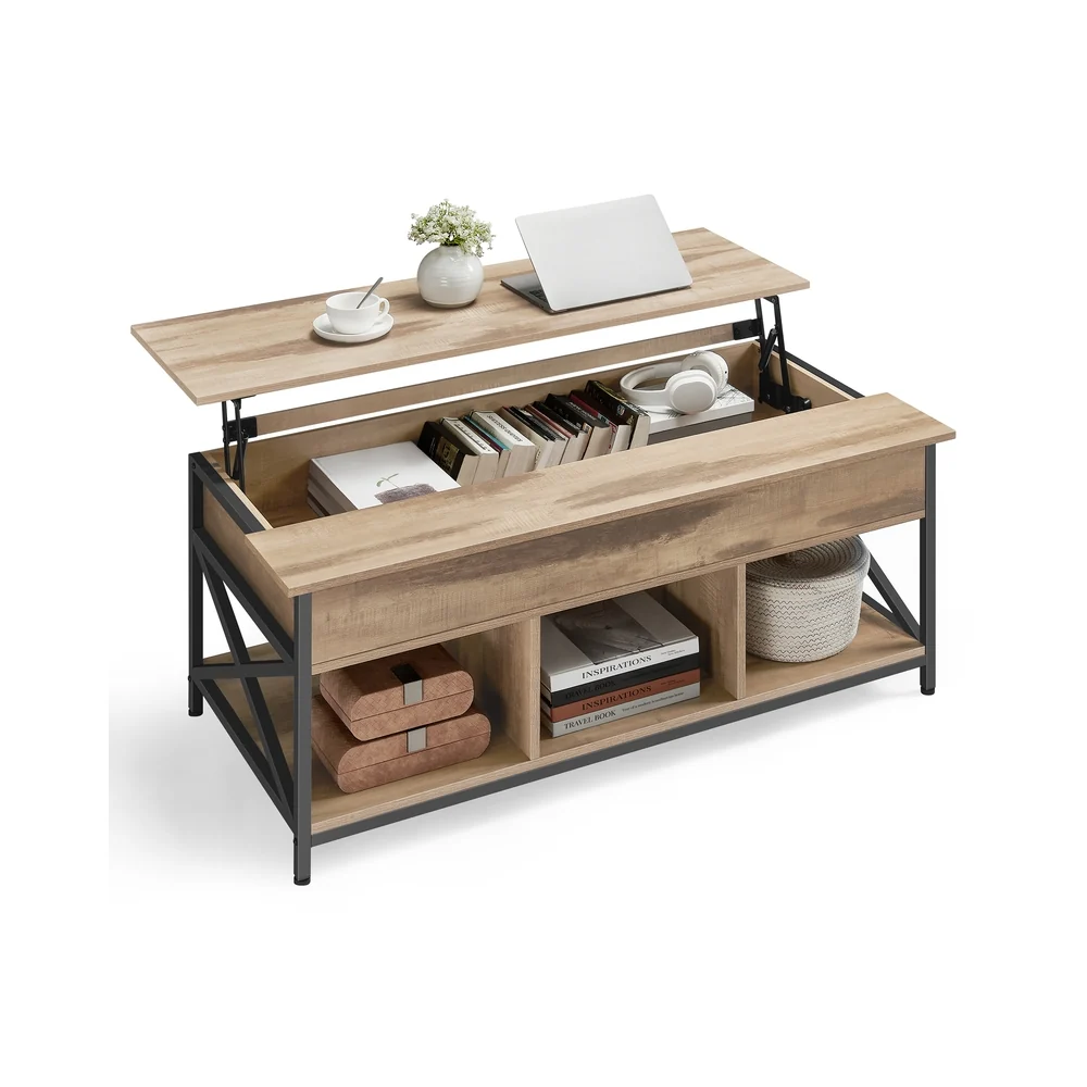 Table basse avec plateau relevable gris anthracite noir