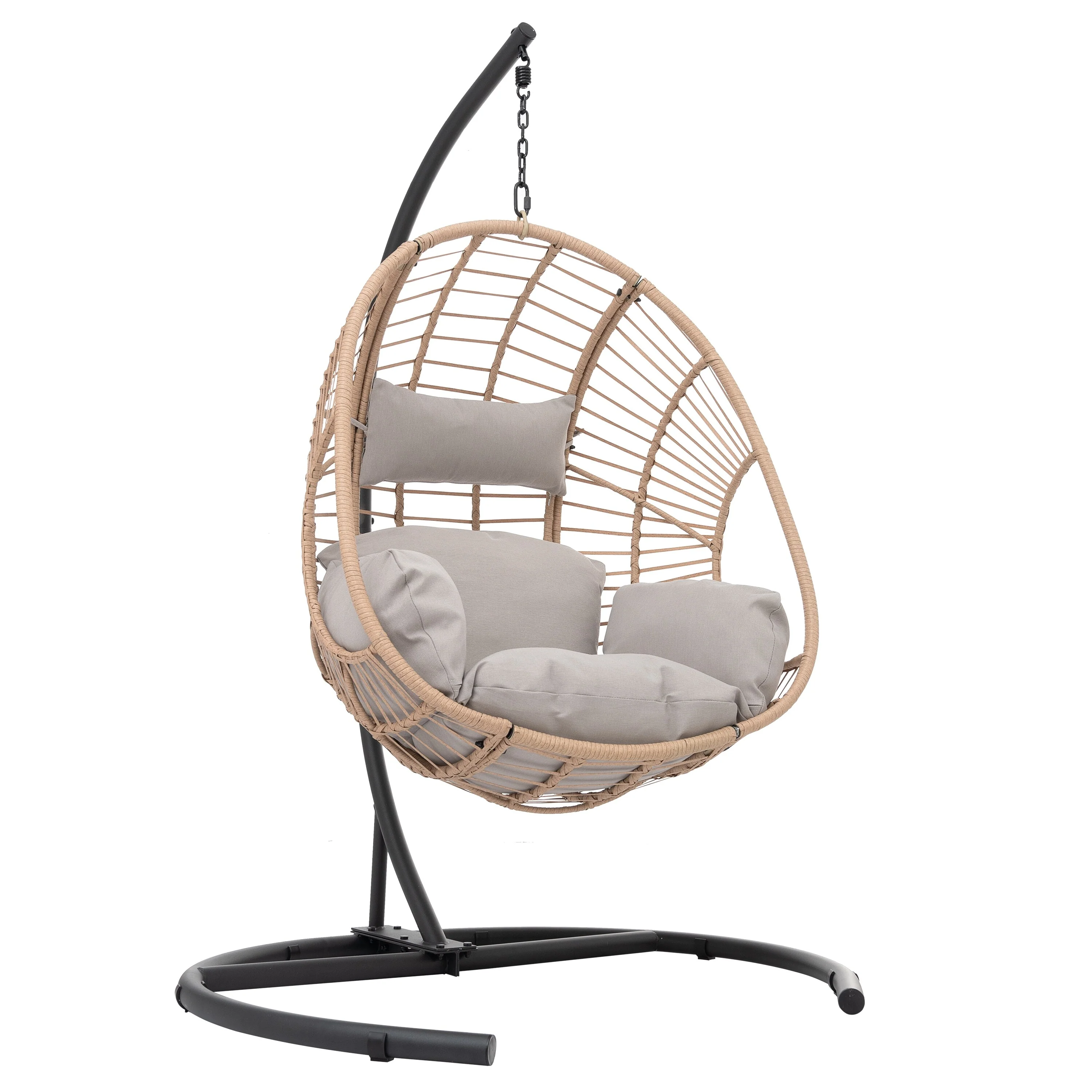 Wicker Swing Egg Chair with Cushion