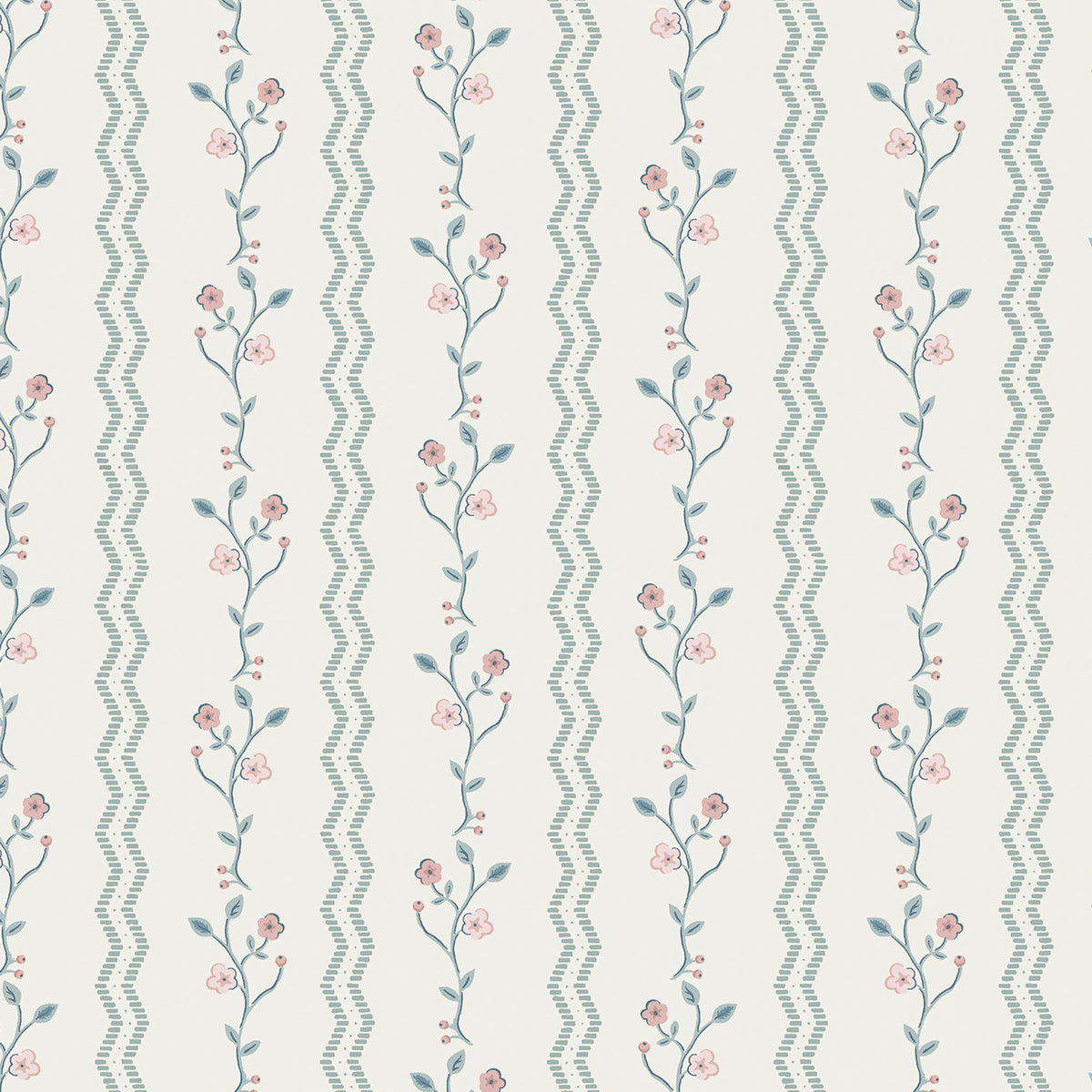 Laura Ashley Vliesbehang - Blencow Stripe Dark Duck Egg 10mx52cm