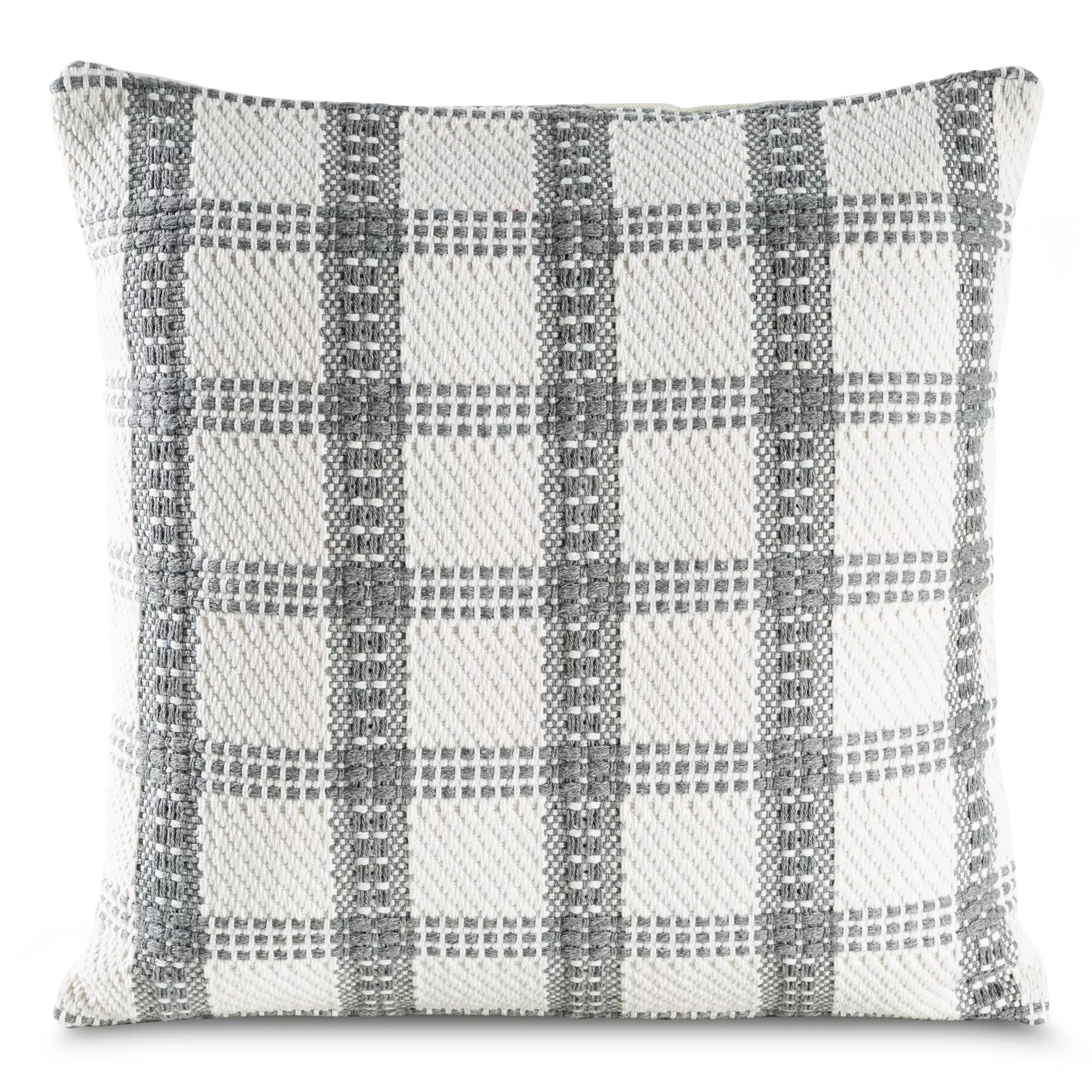 Poszewka na poduszkę 45x45 cm kremowo, srebrzysta z tkaniny strukturalnej BOHO