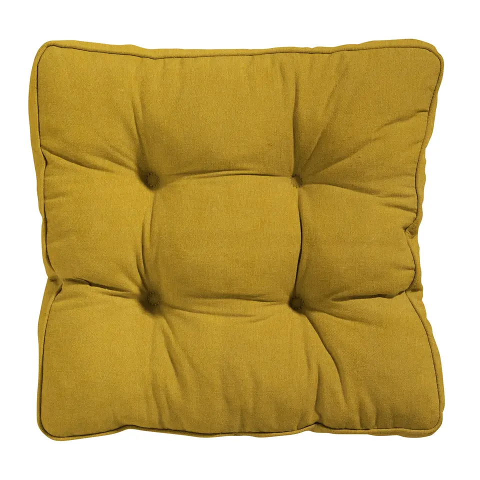 Madison - Zitkussen Florance Panama mustard - Ca. 47x47 cm - Set van 4