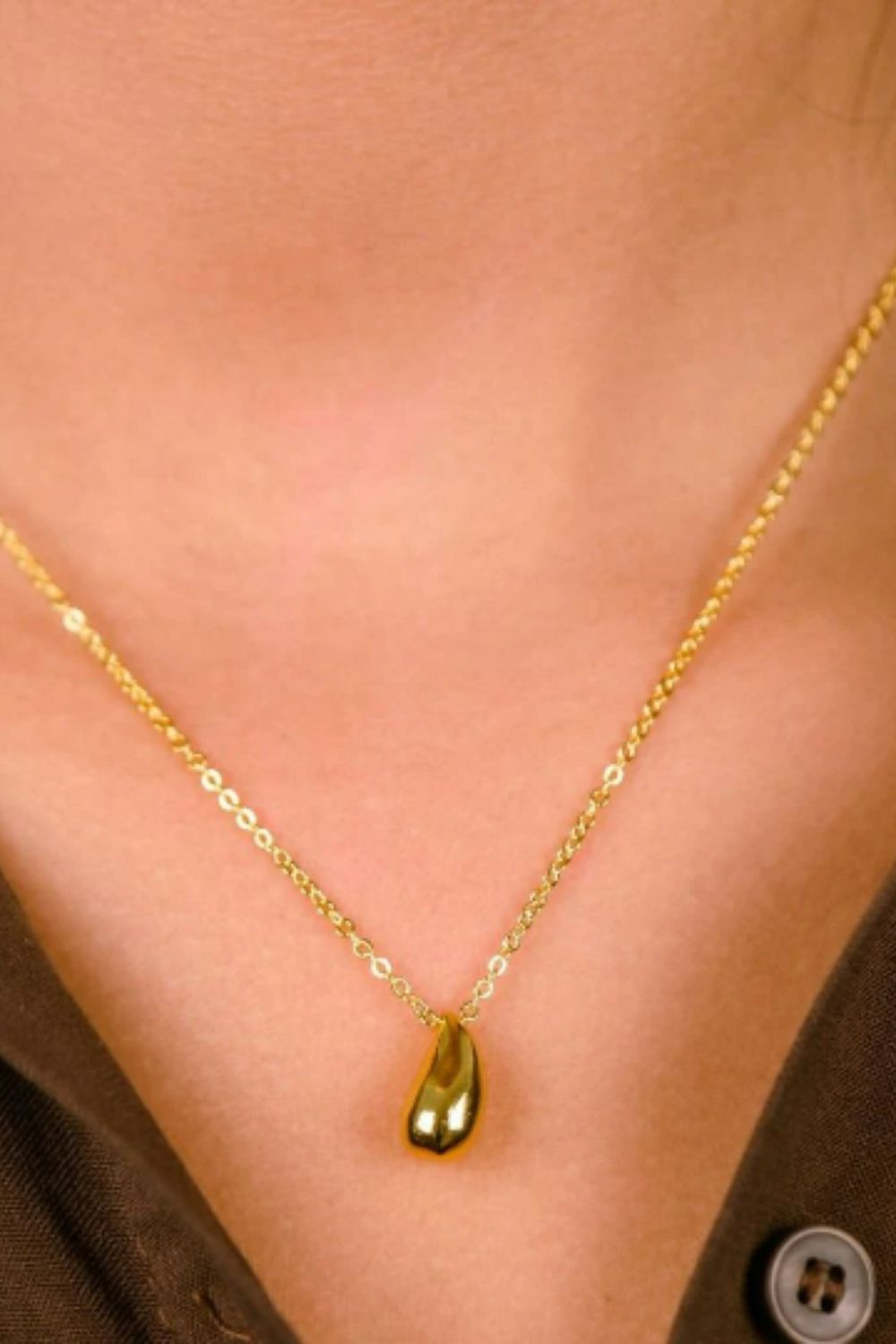 The Colourful Aura 925 Silver Small TearDrop Waterdrop Simple Slim Elegant Droplet Pendant Necklace