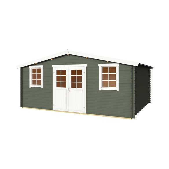 Gartenhaus »Wels«, BxHxT: 548,8 x 245,1 x 420 cm (Außenmaß inkl. Dachüberstand), grüngrau