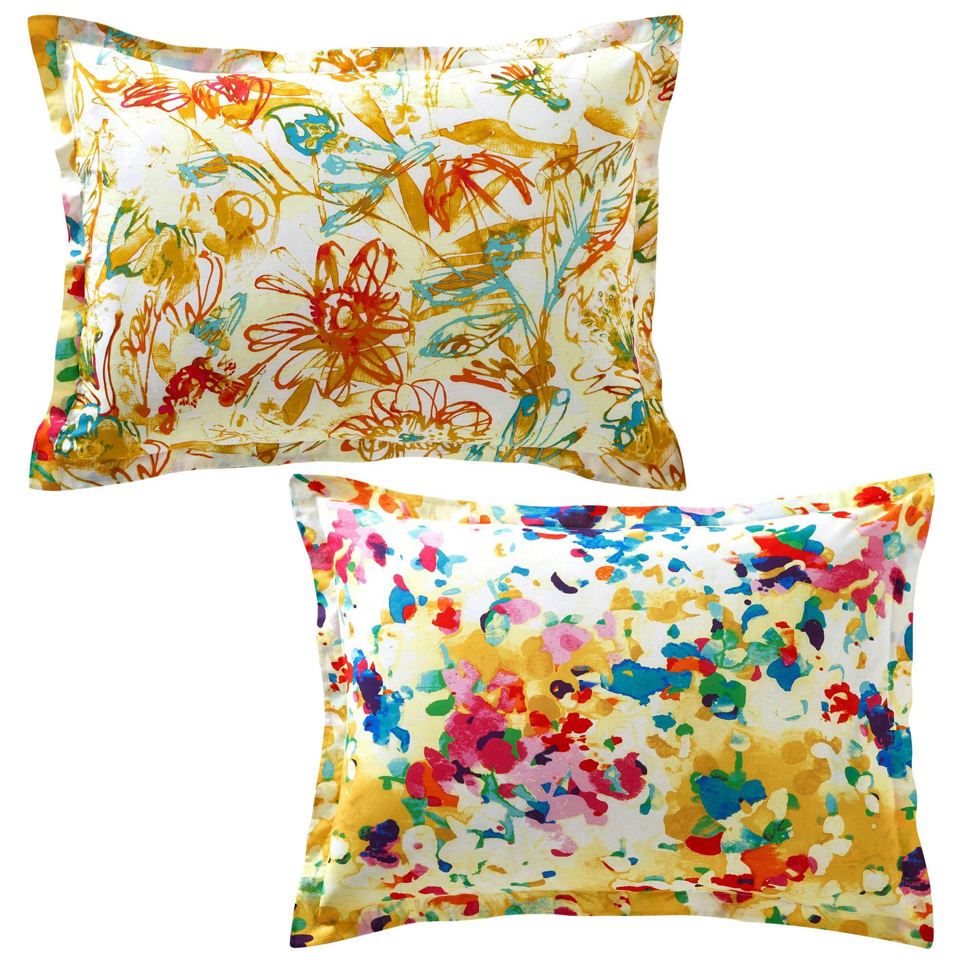 ROMY - Taie volant 65x65 multicolore en coton